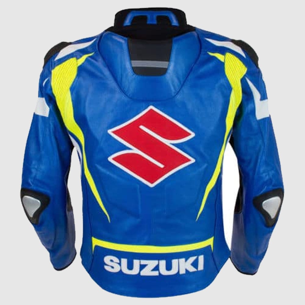 BLUE SUZUKI Motorcycle Real Leather MotoGP Jacket 2 BLUE SUZUKI Motorcycle Real Leather MotoGP Jacket - Image 2