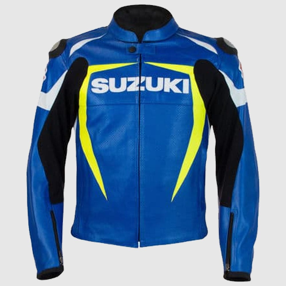 BLUE SUZUKI Motorcycle Real Leather MotoGP Jacket 1 BLUE SUZUKI Motorcycle Real Leather MotoGP Jacket