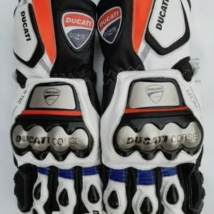 Ducati Motorbike Racing Leather Biker Gloves