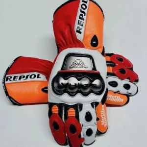 Repsol Motorcycle Leather Racing Gloves